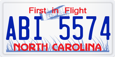 NC license plate ABI5574