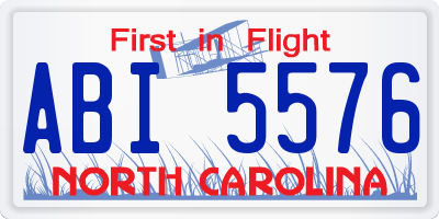 NC license plate ABI5576
