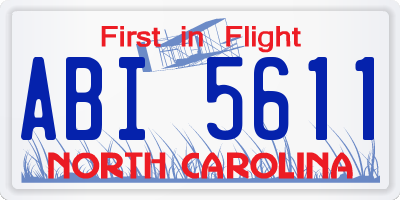 NC license plate ABI5611