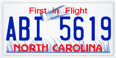 NC license plate ABI5619