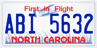 NC license plate ABI5632