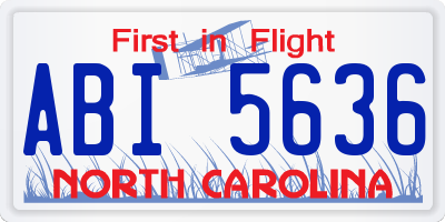 NC license plate ABI5636