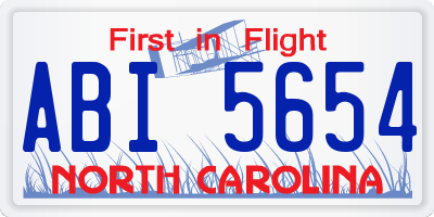 NC license plate ABI5654