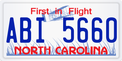 NC license plate ABI5660