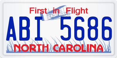 NC license plate ABI5686