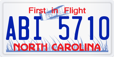 NC license plate ABI5710