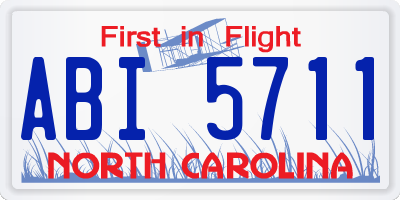 NC license plate ABI5711