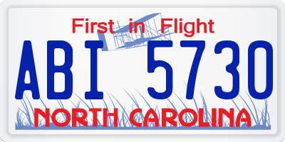 NC license plate ABI5730