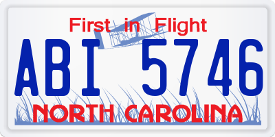NC license plate ABI5746