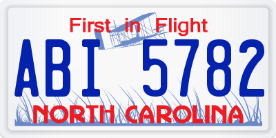 NC license plate ABI5782