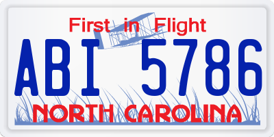NC license plate ABI5786