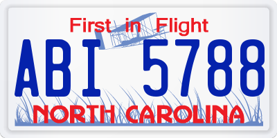 NC license plate ABI5788