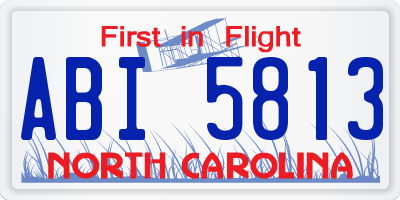NC license plate ABI5813