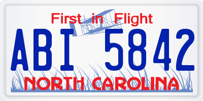 NC license plate ABI5842