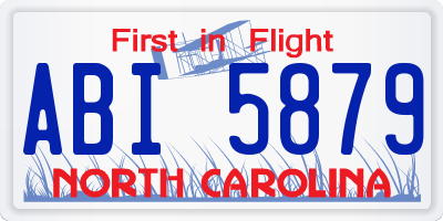 NC license plate ABI5879