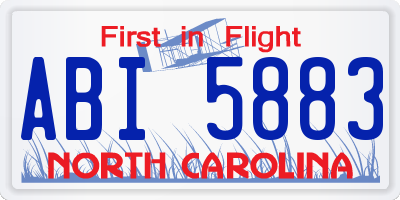 NC license plate ABI5883