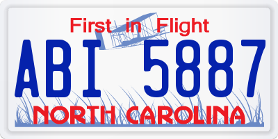 NC license plate ABI5887