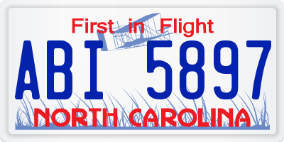 NC license plate ABI5897