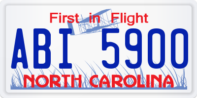 NC license plate ABI5900