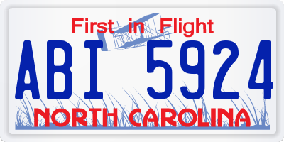 NC license plate ABI5924