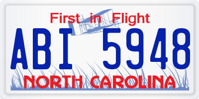 NC license plate ABI5948