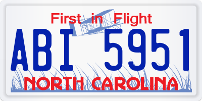 NC license plate ABI5951