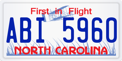 NC license plate ABI5960