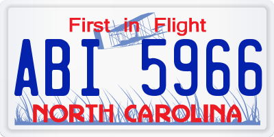NC license plate ABI5966