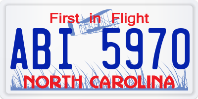 NC license plate ABI5970