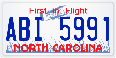 NC license plate ABI5991