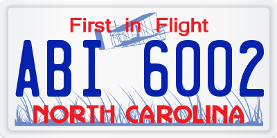 NC license plate ABI6002