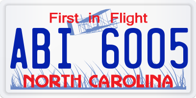 NC license plate ABI6005