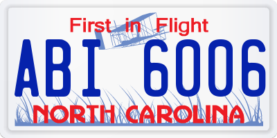 NC license plate ABI6006