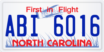 NC license plate ABI6016