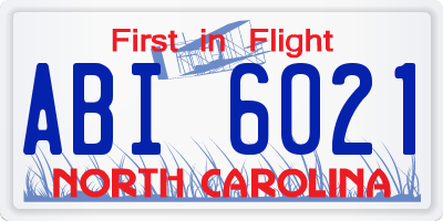 NC license plate ABI6021