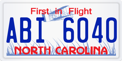 NC license plate ABI6040