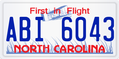 NC license plate ABI6043