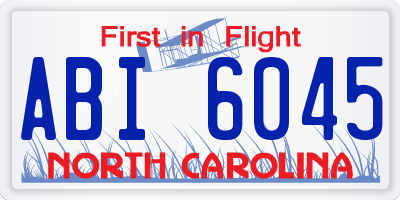 NC license plate ABI6045