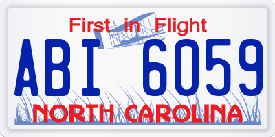 NC license plate ABI6059