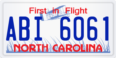 NC license plate ABI6061