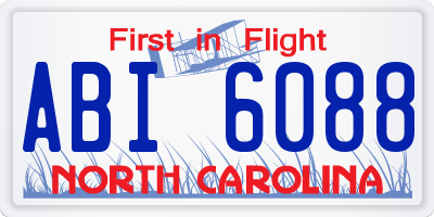 NC license plate ABI6088