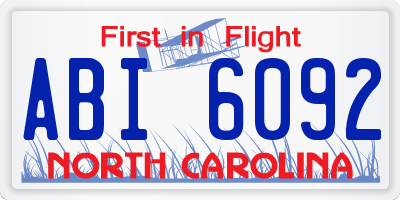 NC license plate ABI6092