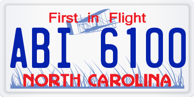 NC license plate ABI6100