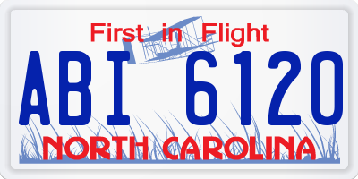 NC license plate ABI6120