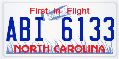NC license plate ABI6133