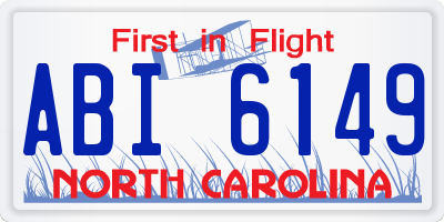 NC license plate ABI6149