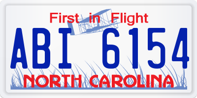 NC license plate ABI6154