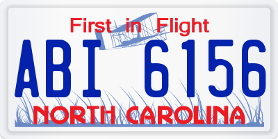 NC license plate ABI6156