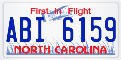 NC license plate ABI6159