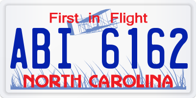 NC license plate ABI6162